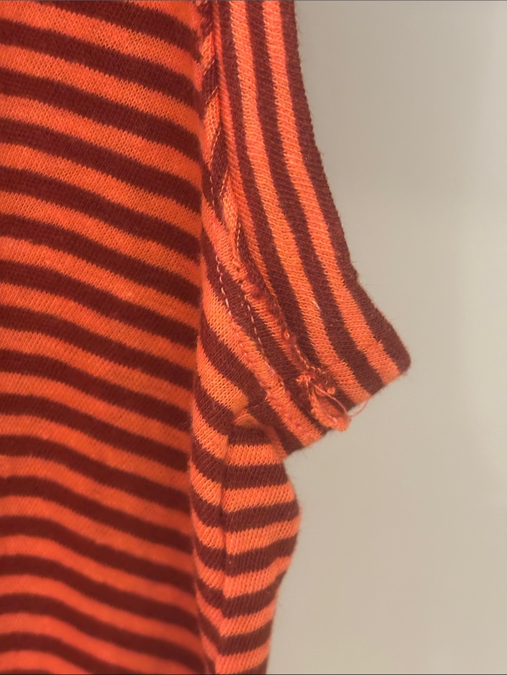 Pilcro Anthropologie Striped Distressed Tank Top XS Orange Brown Raw Hem - Picture 5 of 9